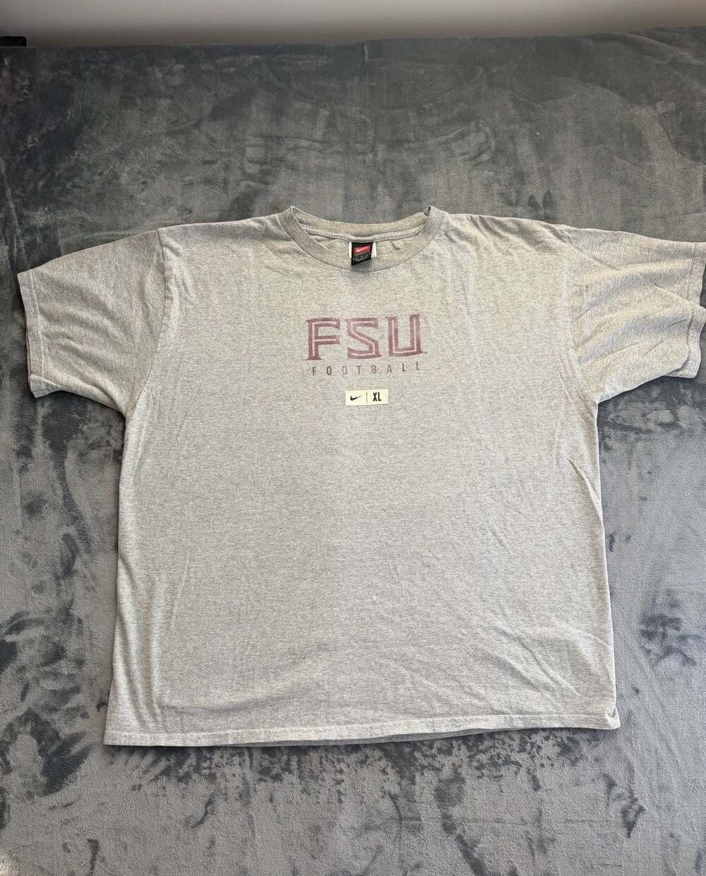 Vintage Y2K Grey FSU Florida State University Football Nike Team T-Shirt XL